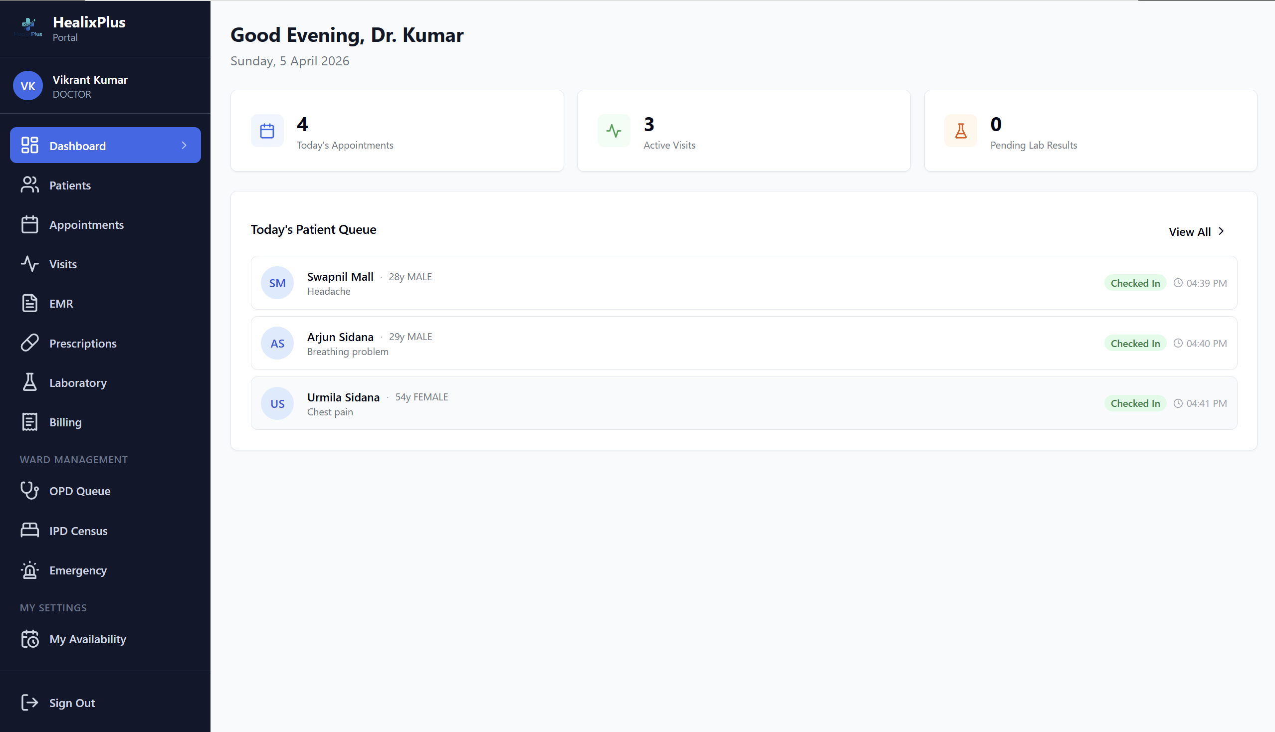 HealixPlus — OPD Queue Management